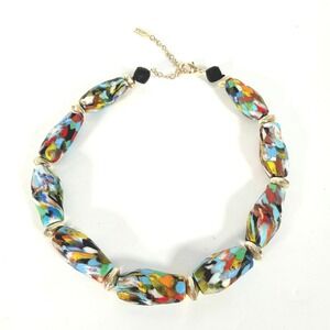 AKOLA‎ New Multicolor Mosaic Glass Bead Necklace boho maximalist Nordstroms NWOT